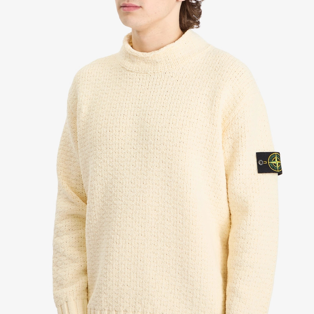 Stone Island Men's Cotton Chenille Jumper Ivory